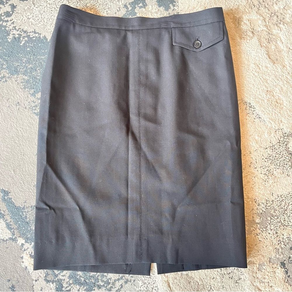 BCBGMaxAzria Janet Black Wool Blend Pencil Skirt Size 0
